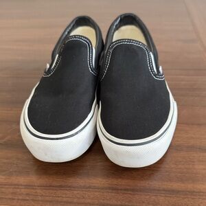 Vans Classic Slip-On Stackform shoes in black and true white size3.5